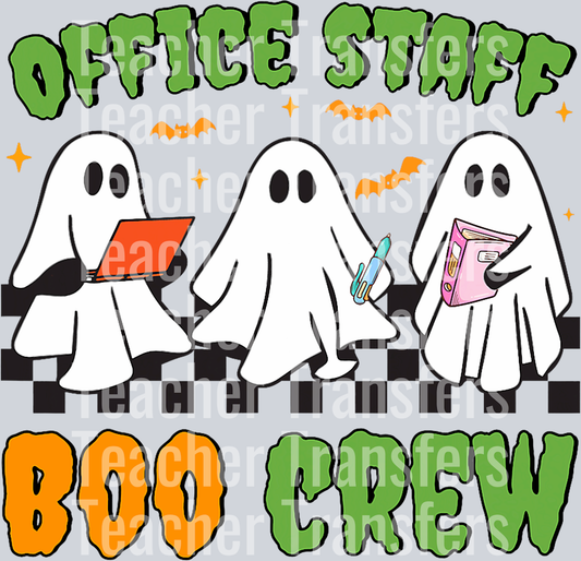Office Staff Boo Crew Ghost Halloween Fall Autumn Workplace T-Shirt