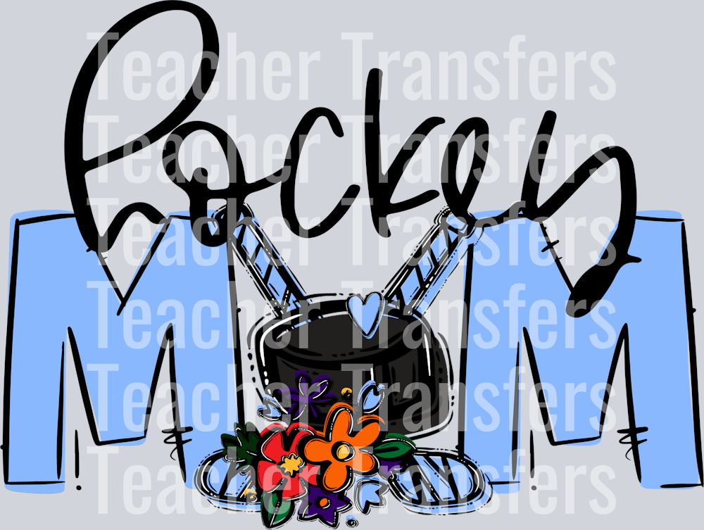 Hockey Mom Columbia Blue Flower