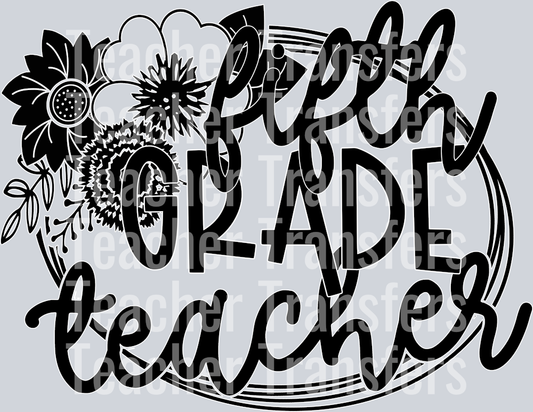 Teacher Floral Frame FIFTH GRADE TEACHER