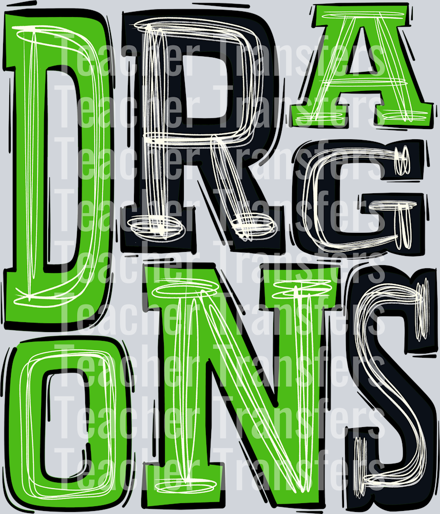 Dragons Kelly Green and Black