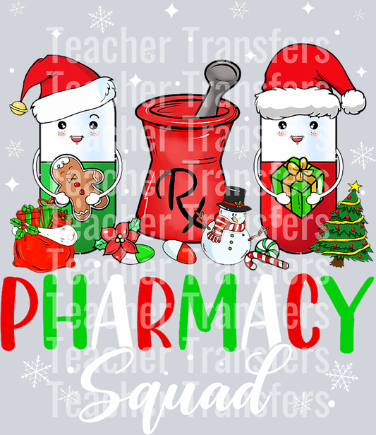 Funny Pharmacy tech Squad Christmas Matching Holiday Pajama T-Shirt