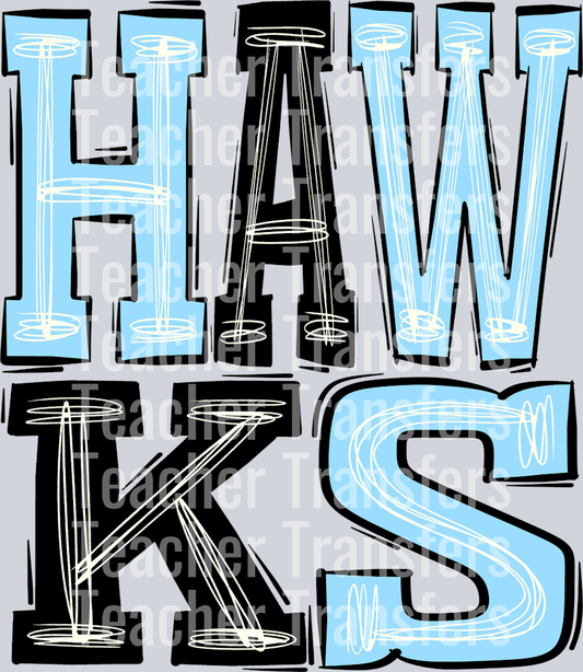 Hawks-Columbia Blue   #9bddff-Black