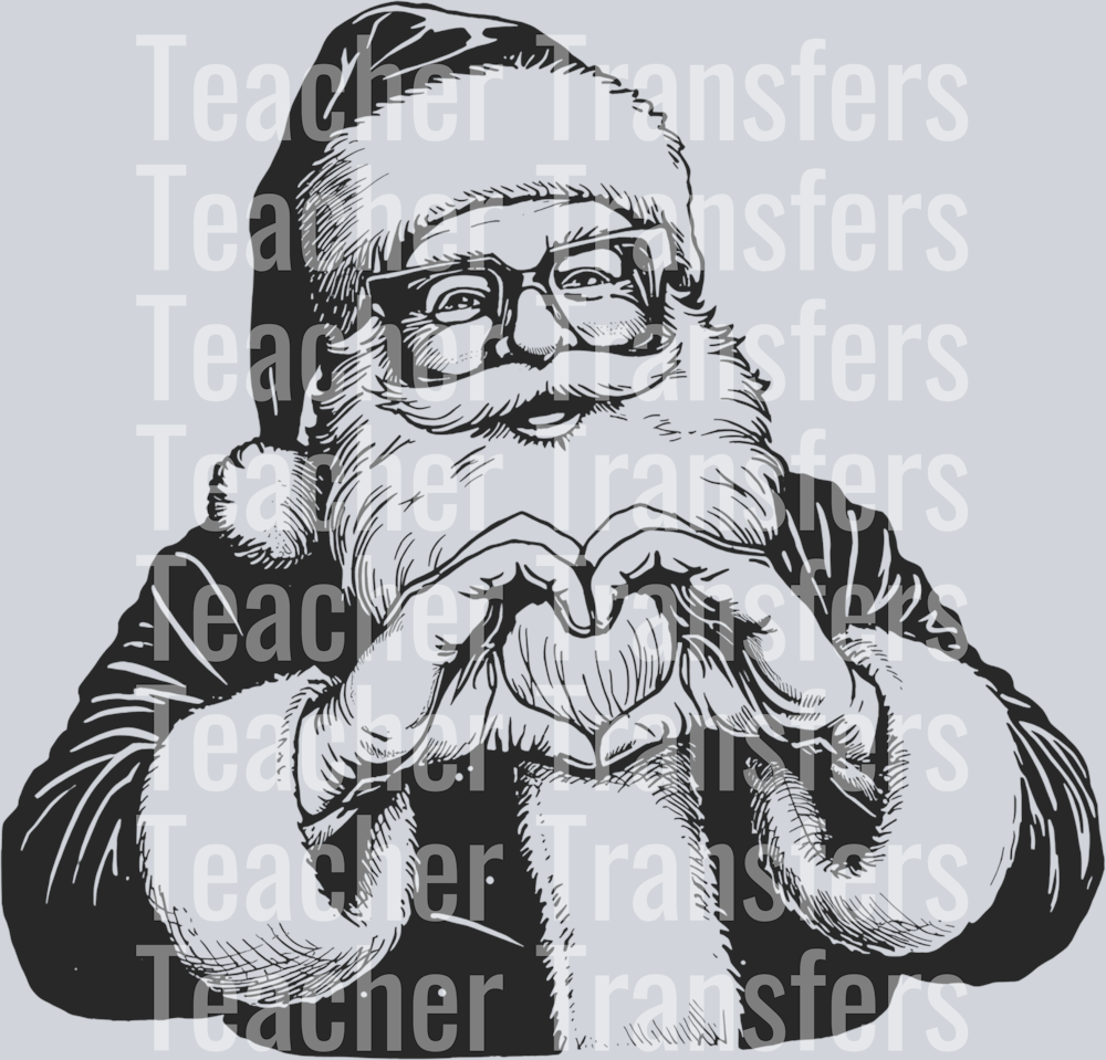 SANTA HAND HEART GRAYISH COLOR