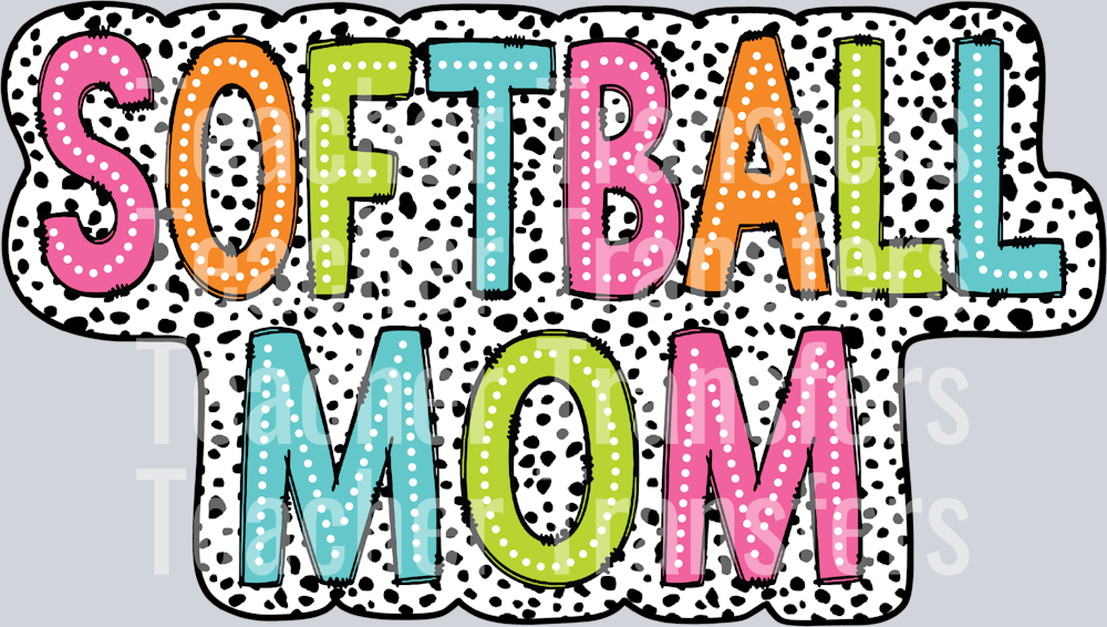 Softball Mom Dalmatian Dots PNG