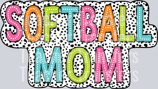 Softball Mom Dalmatian Dots PNG