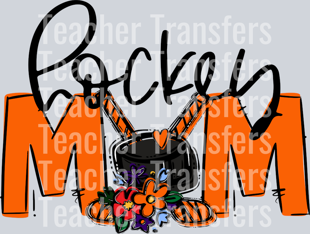 Hockey Mom Orange Flower