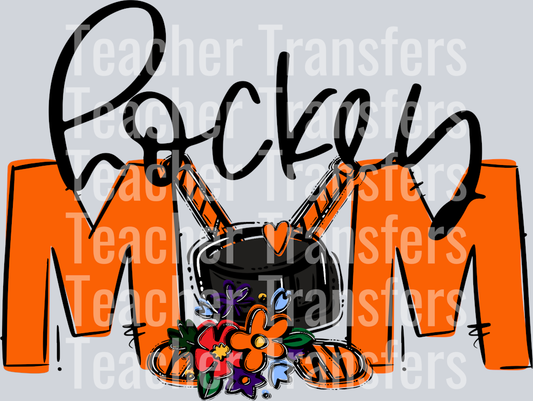Hockey Mom Orange Flower