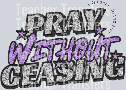 pray without ceasing purple lace HWDS