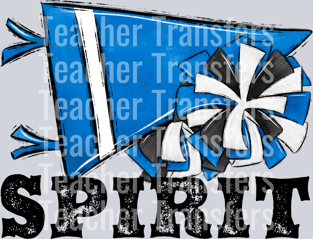 Pennant Mascots BLANK CHEER Spirit Bright Blue