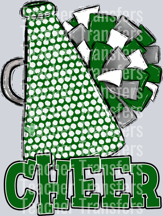 Cheer Green White and Gray