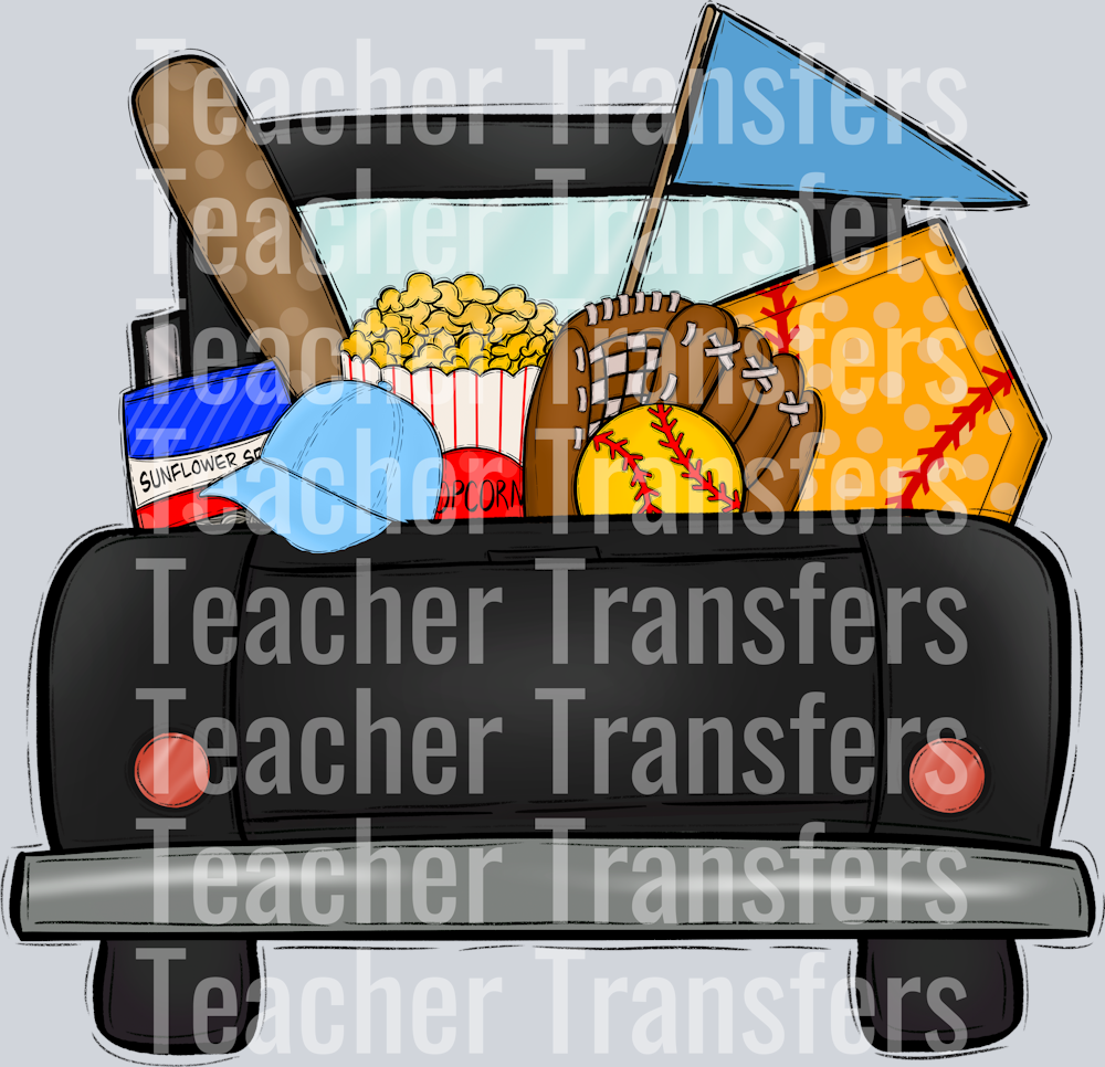 Follow me to the ballpark Carolina Light Blue Softball Truck