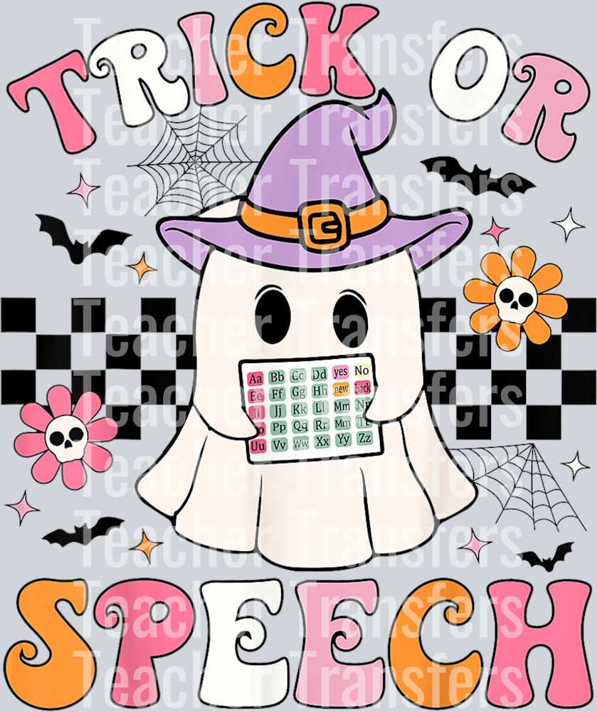 Trick or Speech Funny SLP Halloween Speech Therapy Halloween T-Shirt (1)