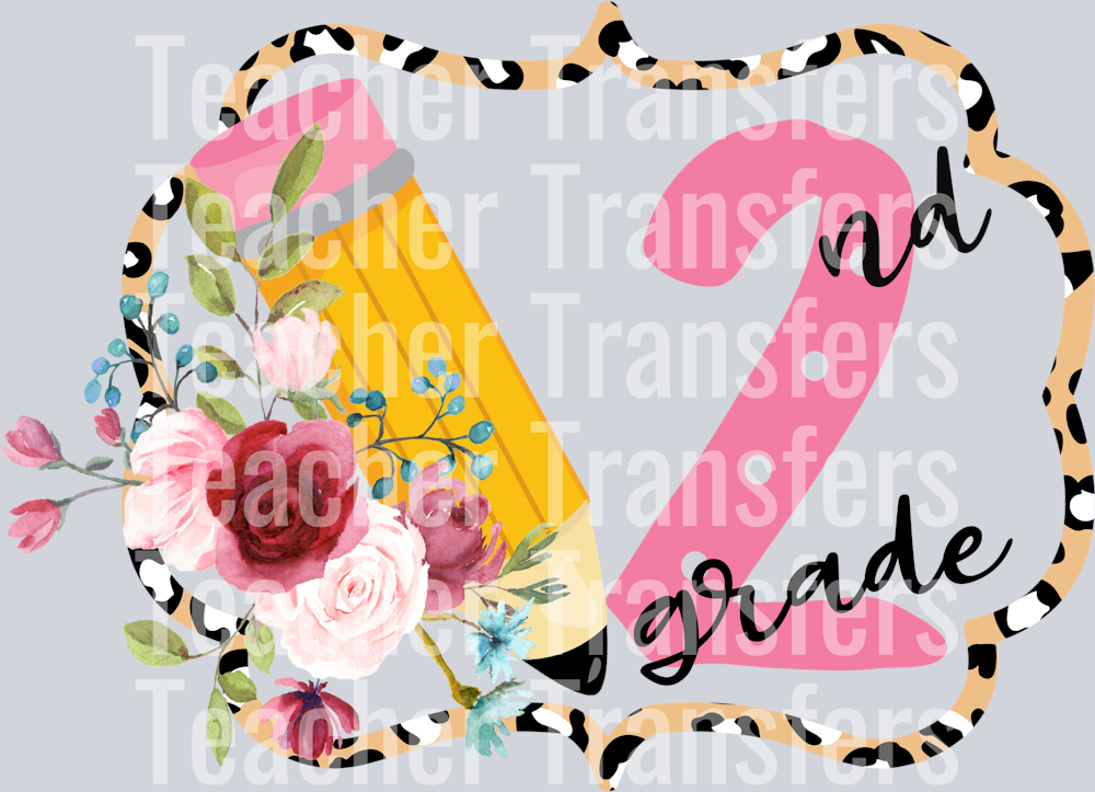 Pencil School Frame 2nd Grade