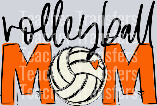 Volleyball Mom Orange No Flowers