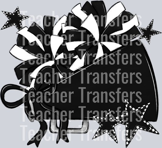 Cheer Megaphones and Stars BLACK