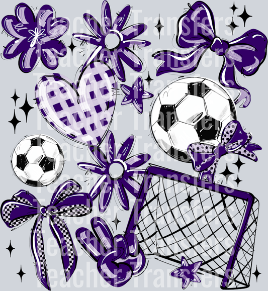 PURPLE SOCCER PLAY BALL COLLAGE