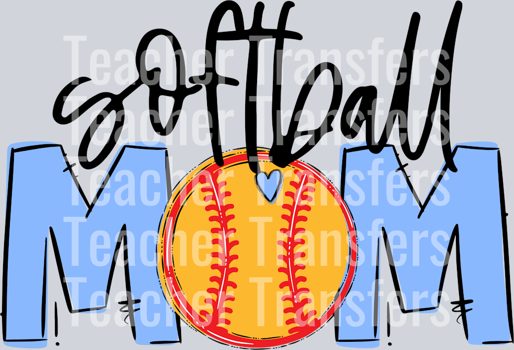 Softball Mom Columbia blue No Flowers