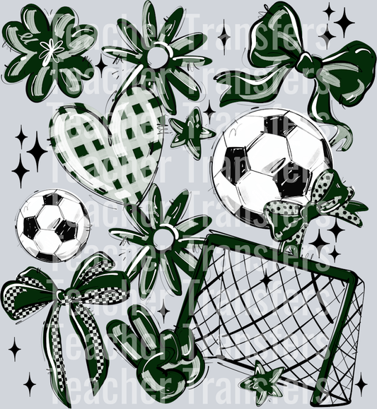 DARK GREEN SOCCER PLAY BALL COLLAGE