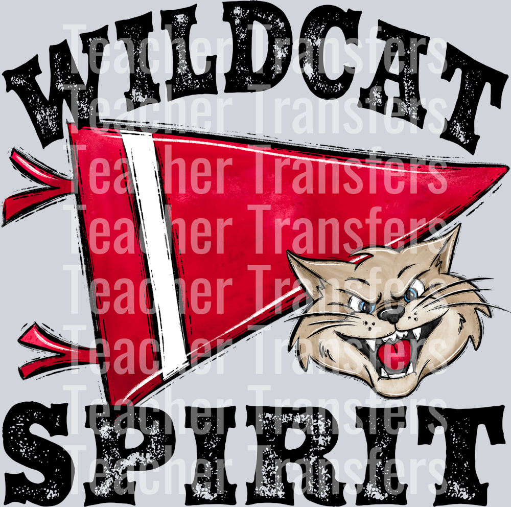 Pennant Mascots WILDCAT Spirit Red