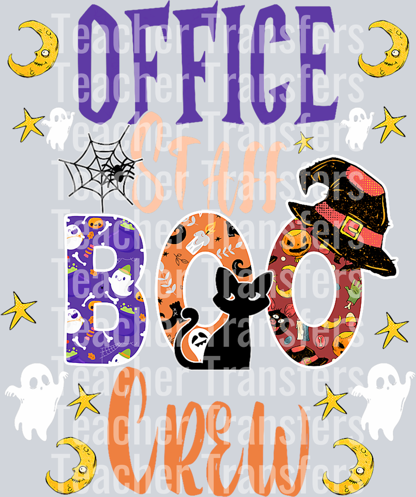 Office Staff Boo Crew matching fun Halloween costume T-Shirt