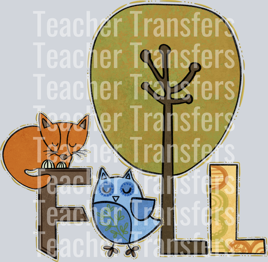 Fall Fox and Owl BLUE OWL