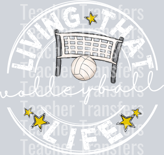 Living That VOLLEYBALL BLANK Life WHITE
