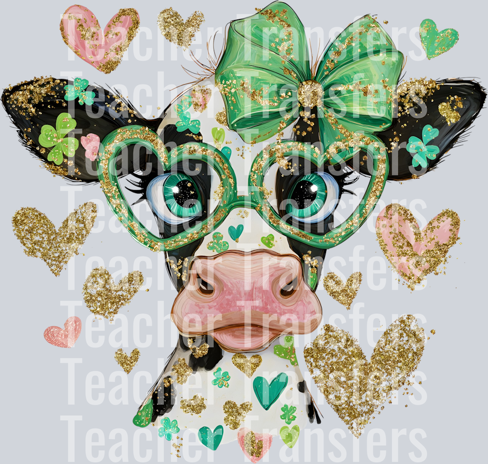 ST PATRICKS DAY COW GLITTER