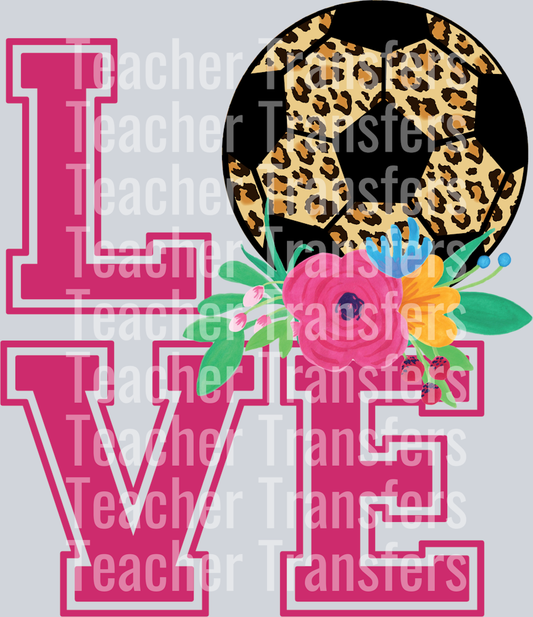love soccer leopard flower