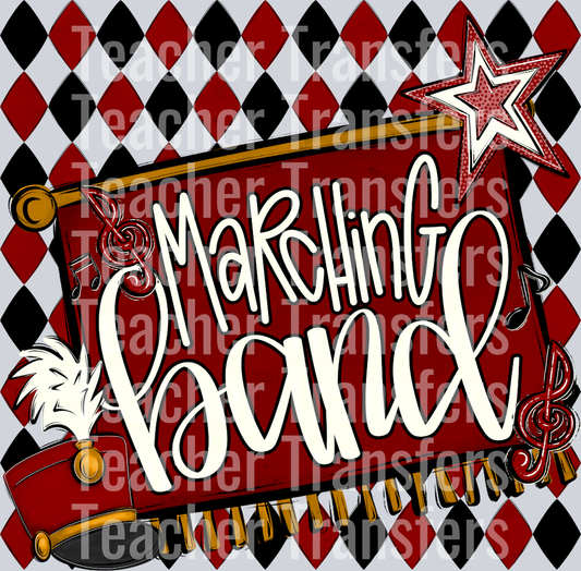 MARCHING BAND ARGYLE CRIMSON