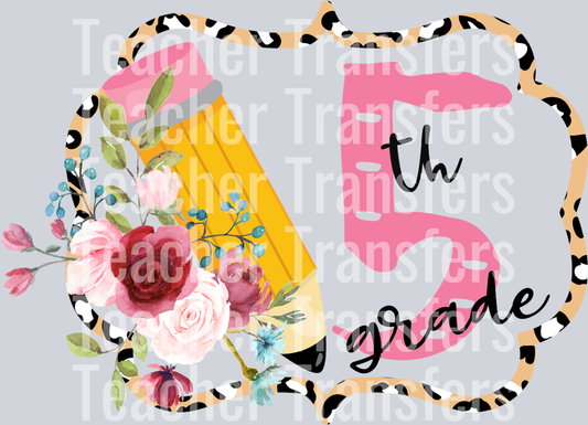 Pencil School Frame 5th Grade