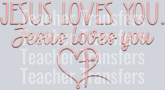 jesus loves you rose faux emb
