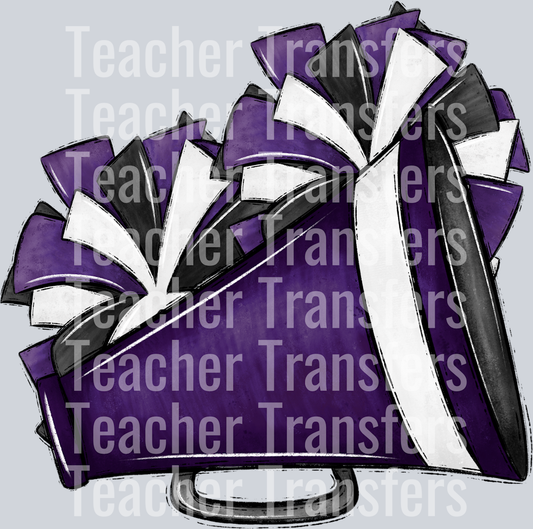 Cheer Poms and Megaphones PURPLE