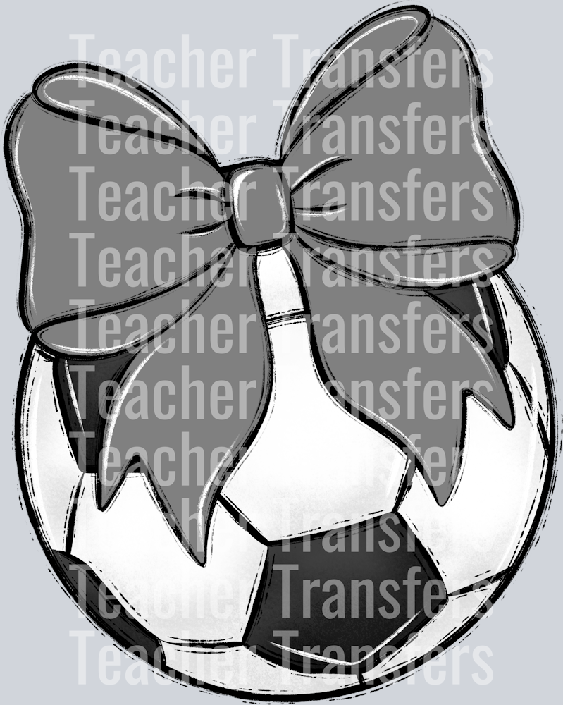 Bows and Balls Soccer Gray