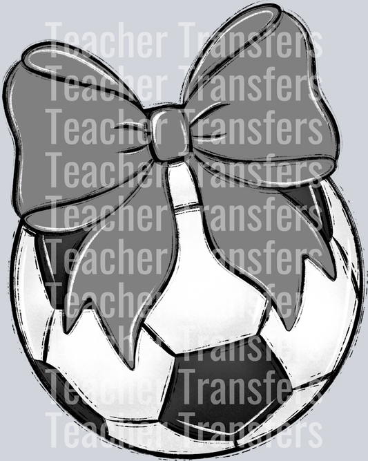 Bows and Balls Soccer Gray