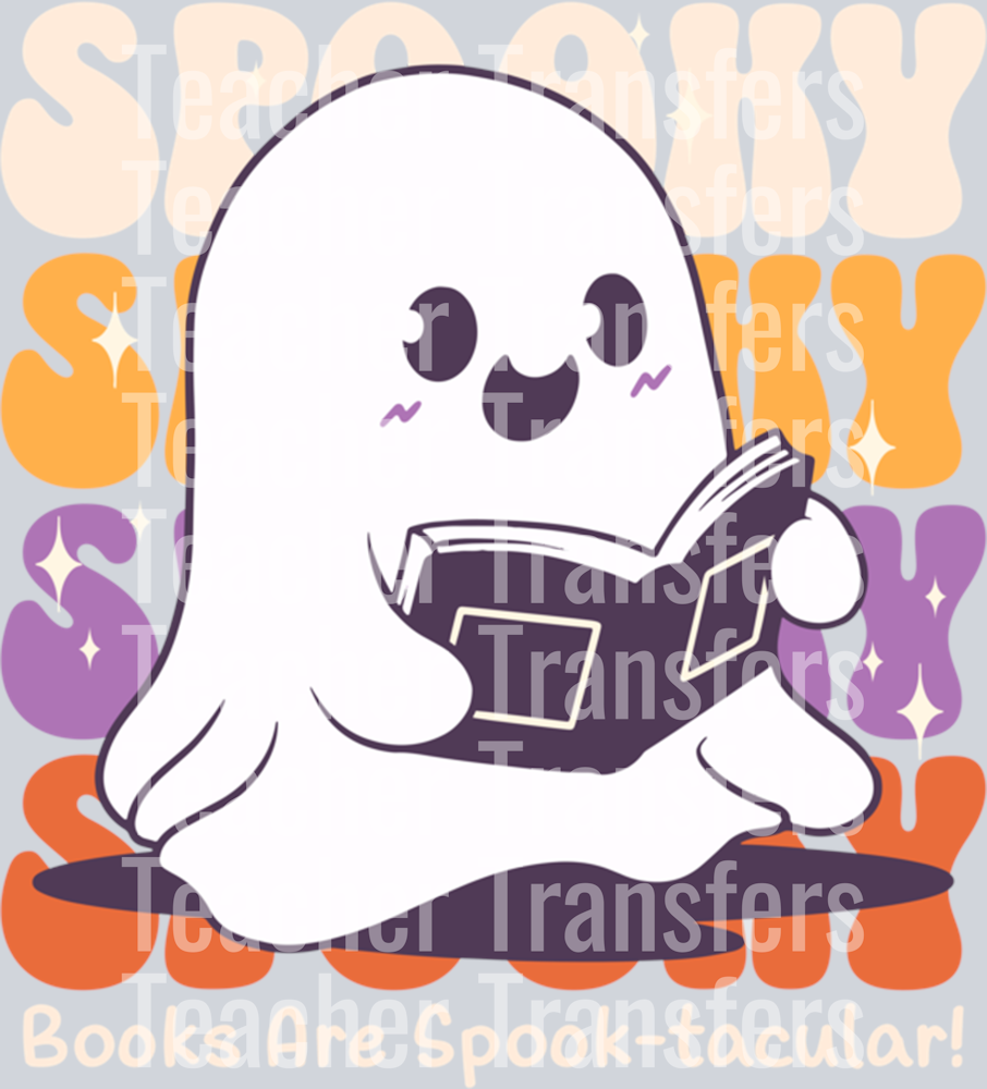 Cute Halloween Reading Books Ghost Witch Spooky Teacher Pullover Hoodie