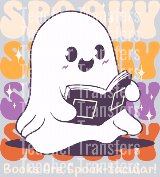 Cute Halloween Reading Books Ghost Witch Spooky Teacher Pullover Hoodie
