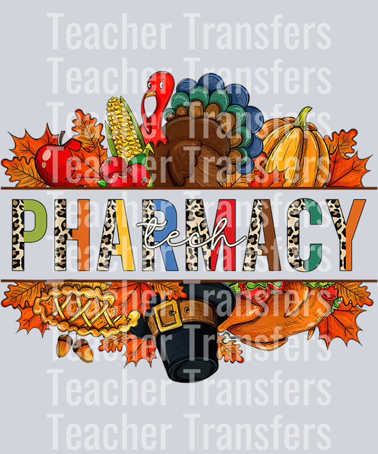 Pharmacy Tech Pumpkin Turkey Pharmacist Fall Thanksgiving T-Shirt