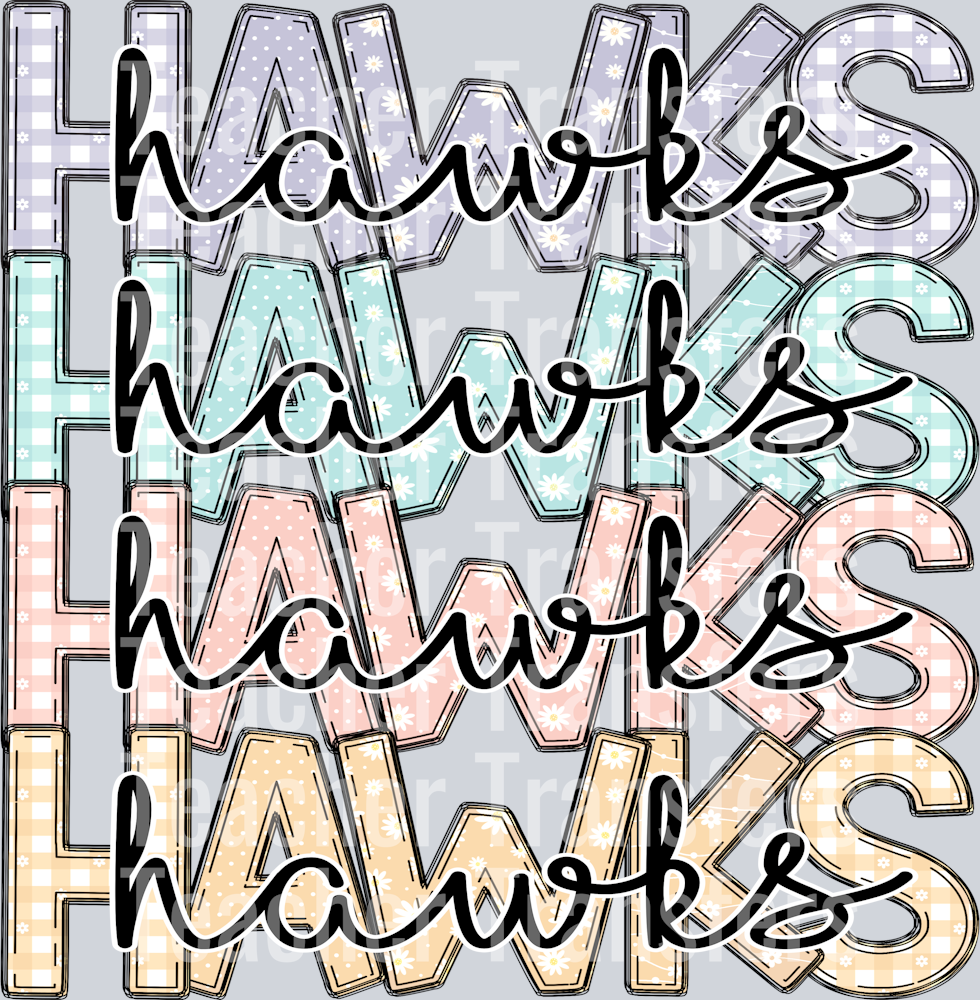 Pastel Stacked Hawks