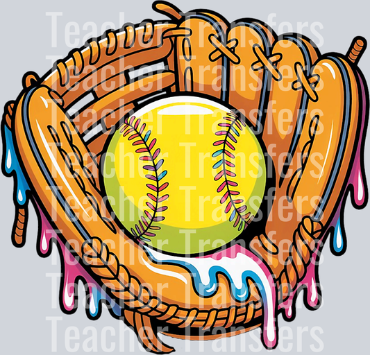 Softball Drip Ice Cream Sprinkles Softball Drip Glove Stuff T-Shirt