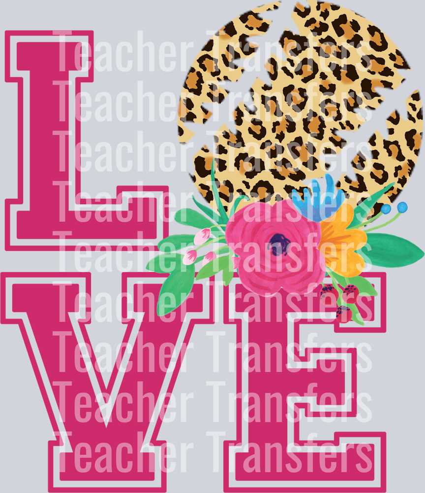 love base softball leopard flower