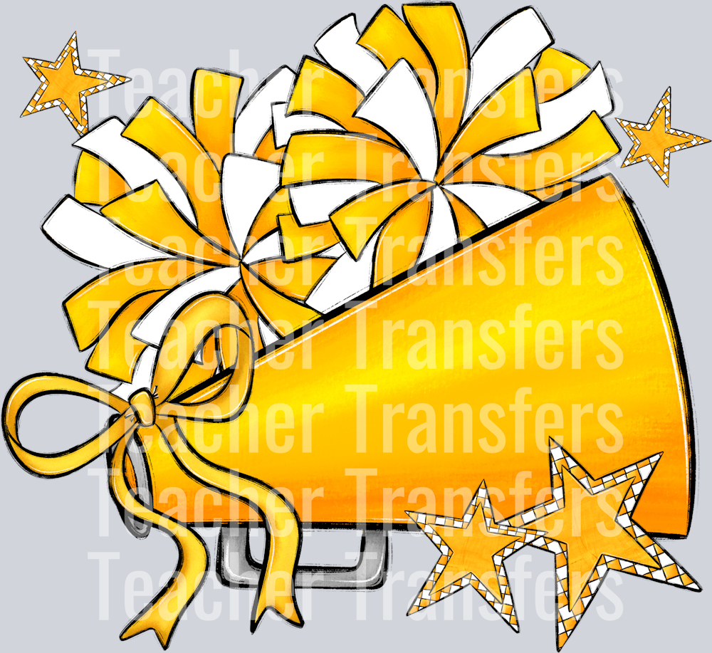 Cheer Megaphones and Stars YELLOW