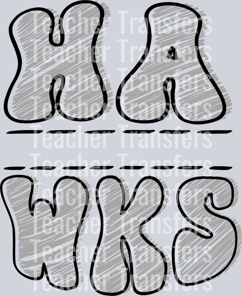 Sketch Mascot Names HAWKS GRAY BLACK