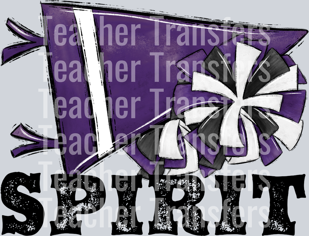 Pennant Mascots BLANK CHEER Spirit Purple