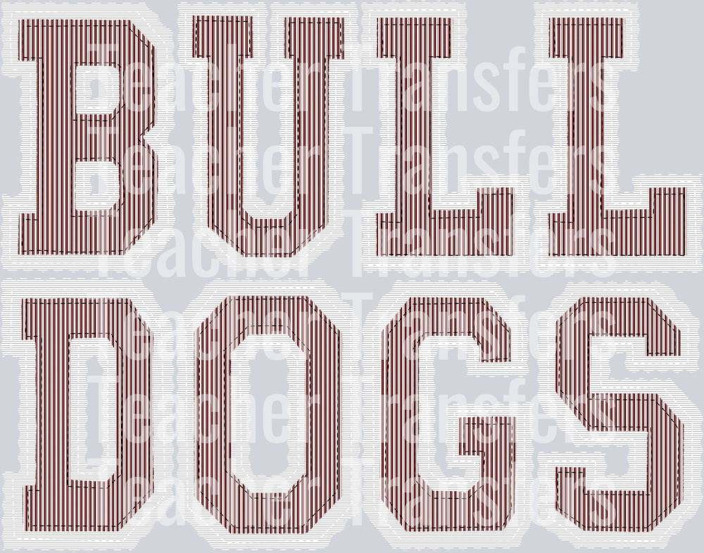 THE PREPSTER BULLDOGS MAROON WHITE