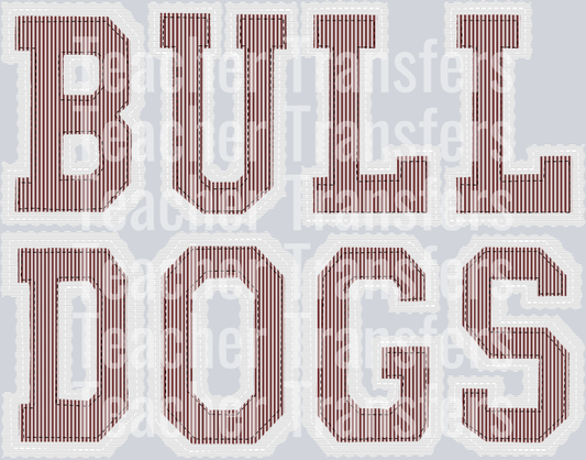 THE PREPSTER BULLDOGS MAROON WHITE