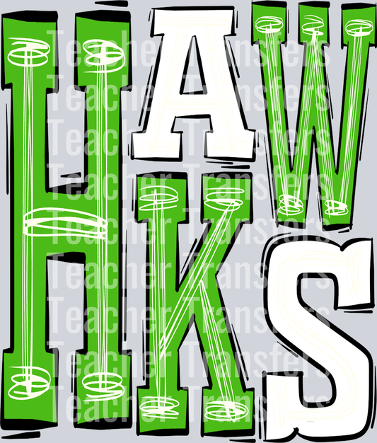 Hawks Green and White
