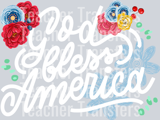 God Bless America WHITE PRINT