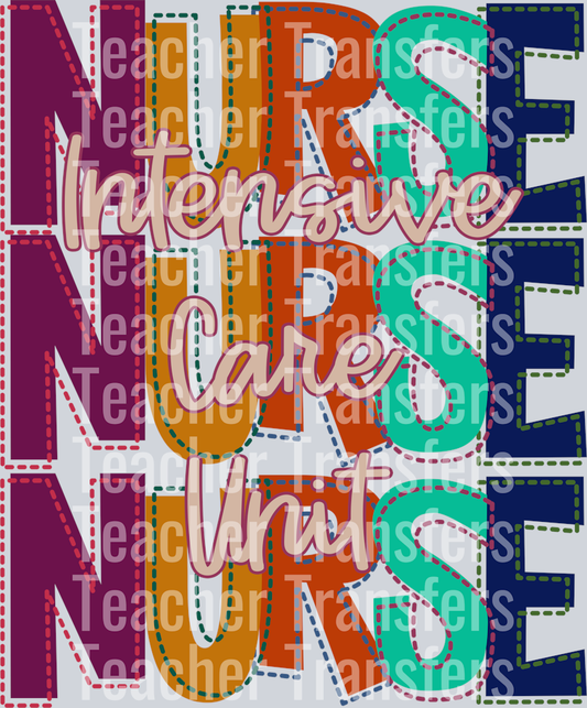 Stitched Occupations Nurse Intensive Care Unit