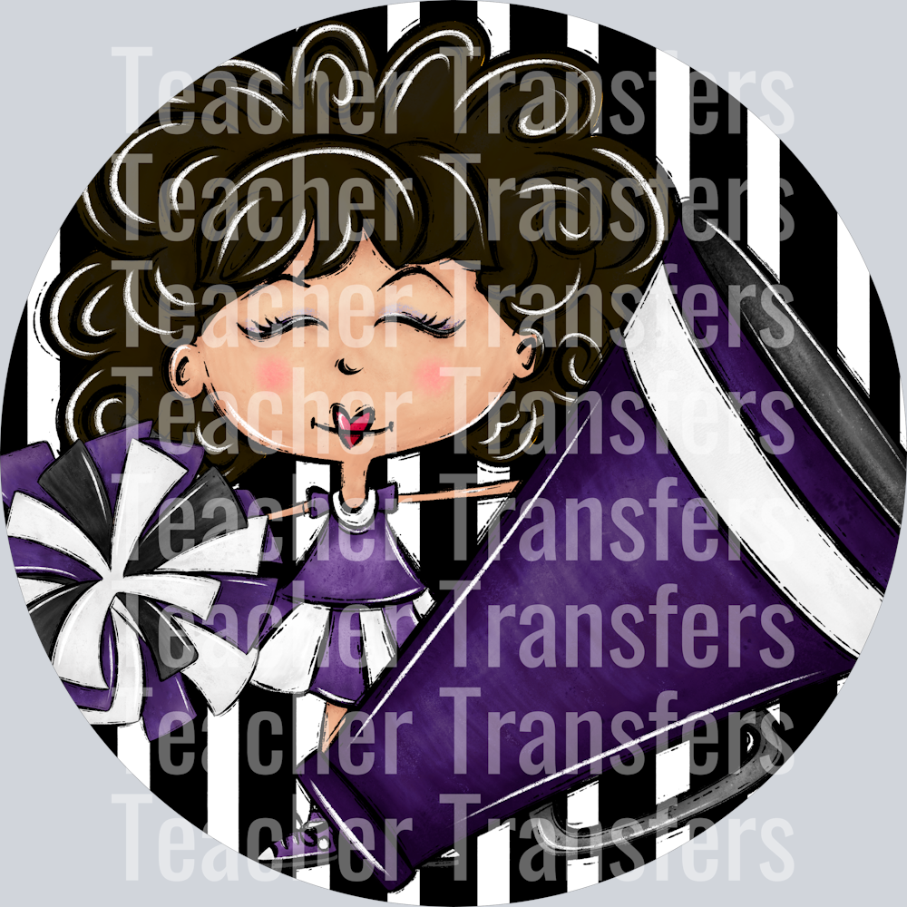 Cheer Bag Tags Purple Light Black Hair