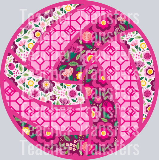 Bright Pink Patchwork Volleyball